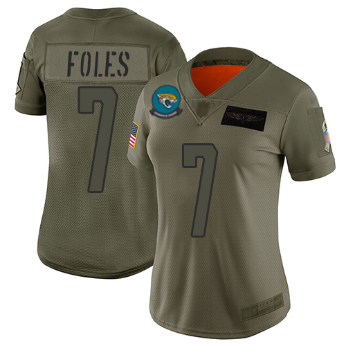 Nike Jacksonville Jaguars #7 Nick Foles Camo Women Stitched NFL Limited 2019 Salute to Service Jersey